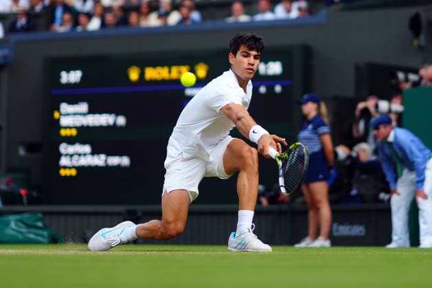 Carlos Alcaraz during his semi final match Wimbledon Tennis Championships, Day 12, The All England Lawn Tennis and Croquet Club, London, UK - 12 Jul 2024  Copyright: xJavierxGarcia Shutterstockx 14581882bz