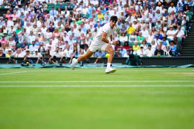 Carlos Alcaraz during his semi final match Wimbledon Tennis Championships, Day 12, The All England Lawn Tennis and Croquet Club, London, UK - 12 Jul 2024  Copyright: xJavierxGarcia Shutterstockx 14581882dd