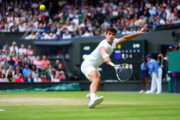 Carlos Alcaraz during his semi final match Wimbledon Tennis Championships, Day 12, The All England Lawn Tennis and Croquet Club, London, UK - 12 Jul 2024  Copyright: xJavierxGarcia Shutterstockx 14581882ea