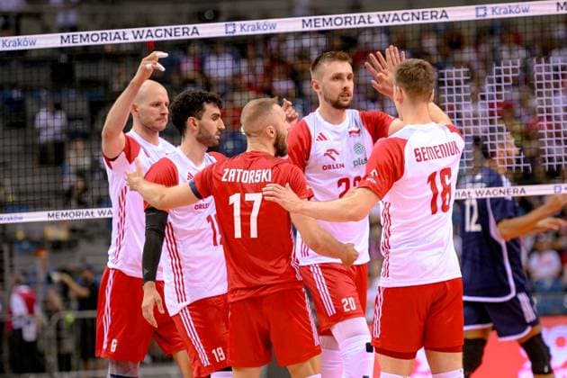 KRAKOW 12.07.2024 SIATKOWKA XXI MEMORIAL HUBERTA JERZEGO WAGNERA --- VOLLEYBALL XX1 HUBERT JERZY WAGNER MEMORIAL TOURNAMENT POLSKA - EGIPT POLAND - EGYPT N Z REPREZENTACJA POLSKI POLISH VOLLEYBALL TEAM BARTOSZ KUREK MARCIN JANUSZ PAWEL ZATORSKI MATEUSZ BIENIEK FOT. PAWEL PIOTROWSKI 400mm.pl NEWSPIX.PL --- Newspix.pl  20240712PAP046
