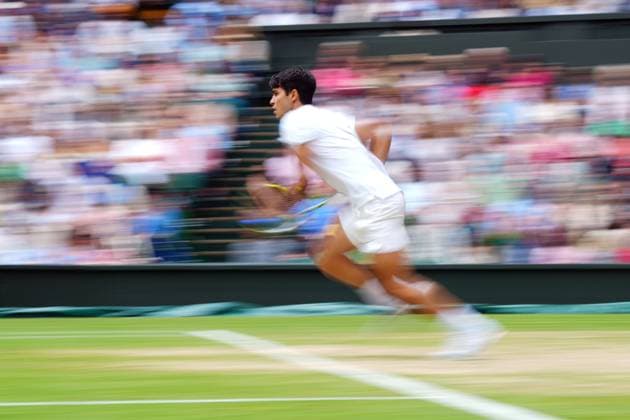 Carlos Alcaraz during his semi final match Wimbledon Tennis Championships, Day 12, The All England Lawn Tennis and Croquet Club, London, UK - 12 Jul 2024  Copyright: xJavierxGarcia Shutterstockx 14581882ey
