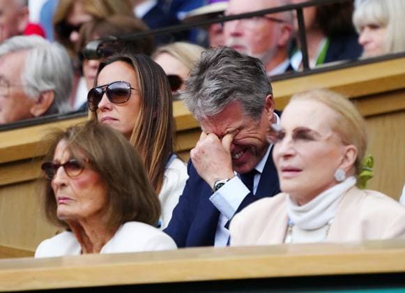 Hugh Grant and Anna Eberstein in the Royal Box on Centre Court Wimbledon Tennis Championships, Day 12, The All England Lawn Tennis and Croquet Club, London, UK - 12 Jul 2024  Copyright: xJavierxGarcia Shutterstockx 14581882fa