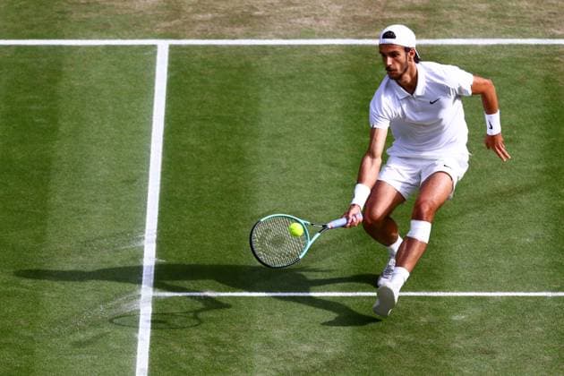 Lorenzo Musetti during his semi final match Wimbledon Tennis Championships, Day 12, The All England Lawn Tennis and Croquet Club, London, UK - 12 Jul 2024  Copyright: xJamesxMarsh Shutterstockx 14581884dt