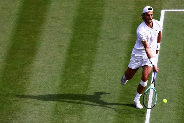Lorenzo Musetti during his semi final match Wimbledon Tennis Championships, Day 12, The All England Lawn Tennis and Croquet Club, London, UK - 12 Jul 2024  Copyright: xJamesxMarsh Shutterstockx 14581884ds