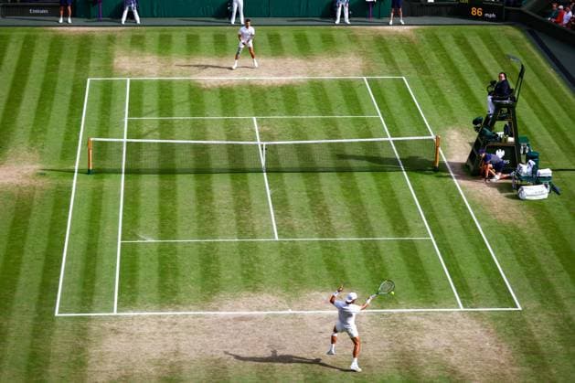 Novak Djokovic and Lorenzo Musetti during their semi final match Wimbledon Tennis Championships, Day 12, The All England Lawn Tennis and Croquet Club, London, UK - 12 Jul 2024  Copyright: xJamesxMarsh Shutterstockx 14581884dy