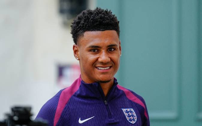 Ollie Watkins of England pictured at the media centre England press conference, PK, Pressekonferenz UEFA European Championship, EM, Europameisterschaft 2024, Final, Football, Spa & Golf Resort Weimarer Land, Blankenhain, Germany, 12 Jul 2024 EDITORIAL USE ONLY No use with unauthorised audio, video, data, fixture lists, club league logos or live services. Online in-match use limited to 120 images, no video emulation. No use in betting, games or single club league player publications. Copyright: xDavexShopland Shutterstockx 14583689ar