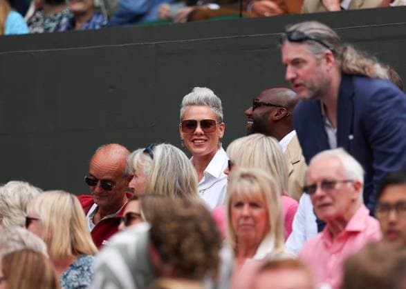 12th July 2024; All England Lawn Tennis and Croquet Club, London, England; Wimbledon Tennis Tournament, Day 12; Singer Pink at Centre Court watching Daniil Medvedev (RUS) vs Carlos Alcaraz (ESP), gentlemens singles semi final match  ActionPlus12667131 JohnxPatrickxFletcher