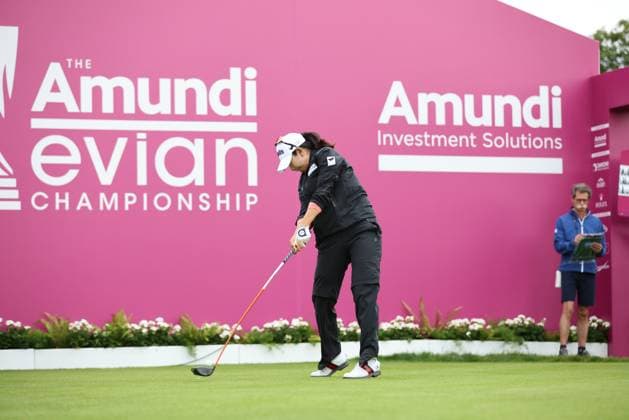EVIAN-LES-BAINS, FRANCE - 12.07.2024: A Lim Kim (KOR) of The Amundi Evian Championship at the Evian Resort Golf Club on July 12, 2023 in Evian-les-Bains, France.