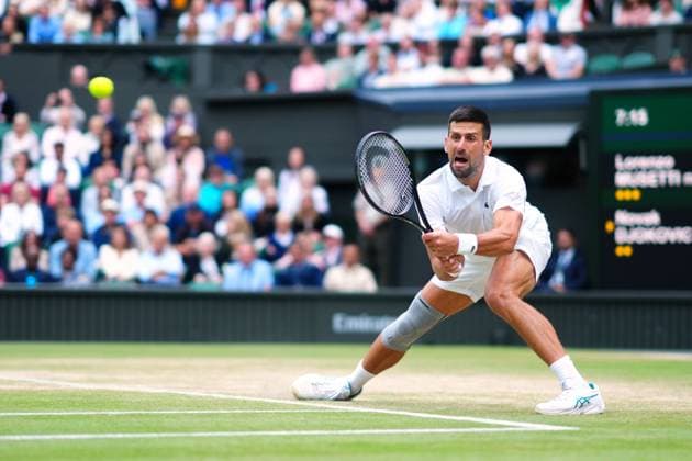 Novak Djokovic during his semi final match Wimbledon Tennis Championships, Day 12, The All England Lawn Tennis and Croquet Club, London, UK - 12 Jul 2024  Copyright: xJavierxGarcia Shutterstockx 14581882hq