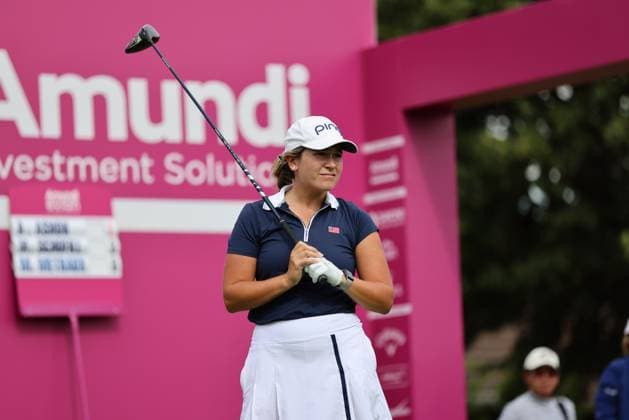 EVIAN-LES-BAINS, FRANCE - 12.07.2024: Megan Schofill (USA) of The Amundi Evian Championship at the Evian Resort Golf Club on July 12, 2023 in Evian-les-Bains, France.