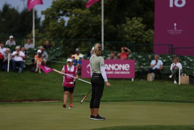 EVIAN-LES-BAINS, FRANCE - 12.07.2024: Brooke M Henderson (CAN) of The Amundi Evian Championship at the Evian Resort Golf Club on July 12, 2023 in Evian-les-Bains, France.