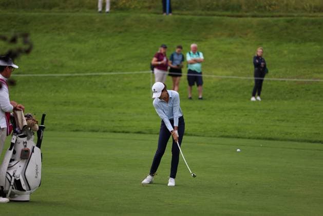 EVIAN-LES-BAINS, FRANCE - 12.07.2024: Albane Valenzuela (SUI) of The Amundi Evian Championship at the Evian Resort Golf Club on July 12, 2023 in Evian-les-Bains, France.