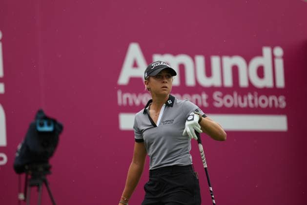 EVIAN-LES-BAINS, FRANCE - 12.07.2024: Pauline Roussin-Bouchard (FRA) of The Amundi Evian Championship at the Evian Resort Golf Club on July 12, 2023 in Evian-les-Bains, France.