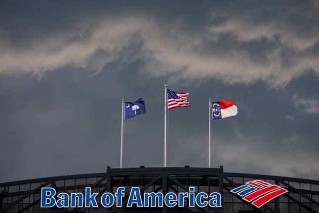 CHARLOTTE, NC - JULY 10: Flags fly in the wind during cloudy conditions prior to the CONMEBOL Copa America semifinal between Uruguay and Colombia on Wednesday July 10, 2024 at Bank of America Stadium in Charlotte, NC. (Photo by Nick Tre. Smith Icon Sportswire) SOCCER: JUL 10 CONMEBOL Copa America - Semifinals - Uruguay vs Colombia EDITORIAL USE ONLY Icon2407101164