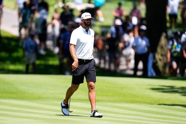 July 12, 2024, Cadiz, Cadiz, SPAIN: Dustin Johnson of Aces team looks on during day one of the LIV Golf Andalucia at Golf Club Royal of Valderrama on July 12, 2024 in Cadiz, Spain. Cadiz SPAIN - ZUMAa181 20240712_zaa_a181_110 Copyright: xJoaquinxCorcherox