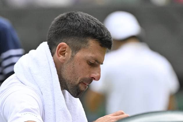 Tennis : Wimbledon 2024 - Novak Djokovic - Serbie- se qualifie pour la finale du simple Messieurs Tennis : Wimbledon 2024 - England - 12 07 2024 ChrysleneCaillaud Panoramic 