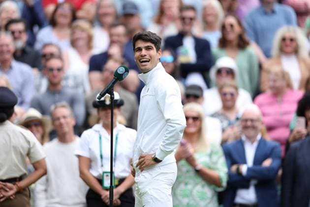 Carlos Alcaraz defeated Daniil Medvedev TENNIS : Wimbledon 2024 -12 07 2024 AntoineCouvercelle Panoramic 