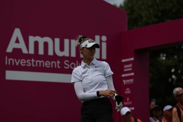 EVIAN-LES-BAINS, FRANCE - 12.07.2024: Nelly Korda (USA) of The Amundi Evian Championship at the Evian Resort Golf Club on July 12, 2023 in Evian-les-Bains, France.