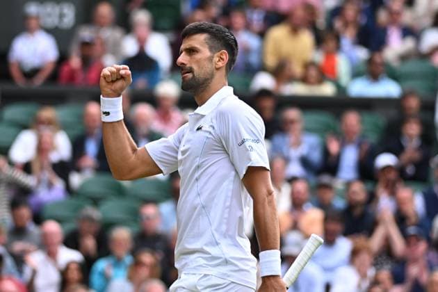 Wimbledon - Djokovic v Musetti Semi-Final Novak Djokovic (SRB) during his semi-final match at the 2024 Wimbledon Championships at the AELTC in London, UK, on July 12, 2024. Photo by Corinne Dubreuil ABACAPRESS.COM London United Kingdom  Copyright: xDubreuilxCorinne ABACAx