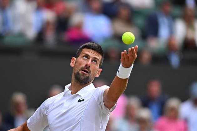 Wimbledon - Djokovic v Musetti Semi-Final Novak Djokovic (SRB) during his semi-final match at the 2024 Wimbledon Championships at the AELTC in London, UK, on July 12, 2024. Photo by Corinne Dubreuil ABACAPRESS.COM London United Kingdom  Copyright: xDubreuilxCorinne ABACAx