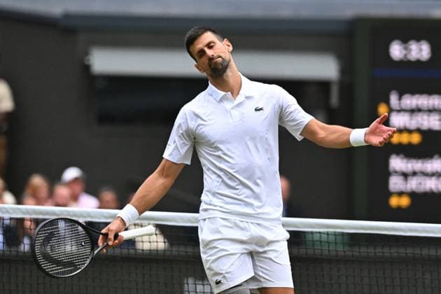 Wimbledon - Djokovic v Musetti Semi-Final Novak Djokovic (SRB) during his semi-final match at the 2024 Wimbledon Championships at the AELTC in London, UK, on July 12, 2024. Photo by Corinne Dubreuil ABACAPRESS.COM London United Kingdom  Copyright: xDubreuilxCorinne ABACAx