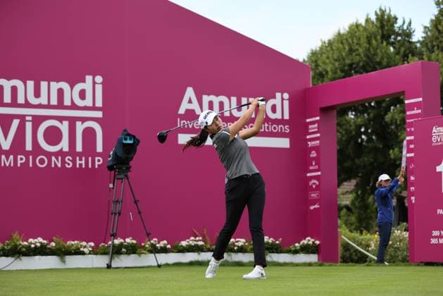 EVIAN-LES-BAINS, FRANCE - 12.07.2024: Yu Jin Sung (KOR) of The Amundi Evian Championship at the Evian Resort Golf Club on July 12, 2023 in Evian-les-Bains, France.