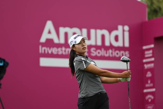 EVIAN-LES-BAINS, FRANCE - 12.07.2024: Yu Jin Sung (KOR) of The Amundi Evian Championship at the Evian Resort Golf Club on July 12, 2023 in Evian-les-Bains, France.
