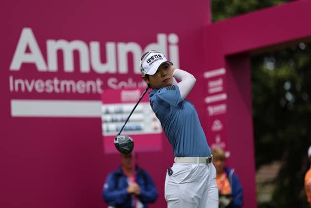 EVIAN-LES-BAINS, FRANCE - 12.07.2024: So Mi Lee (KOR) of The Amundi Evian Championship at the Evian Resort Golf Club on July 12, 2023 in Evian-les-Bains, France.