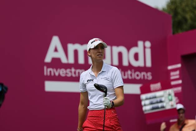 EVIAN-LES-BAINS, FRANCE - 12.07.2024: Alexandra Forsterling (GER) of The Amundi Evian Championship at the Evian Resort Golf Club on July 12, 2023 in Evian-les-Bains, France.