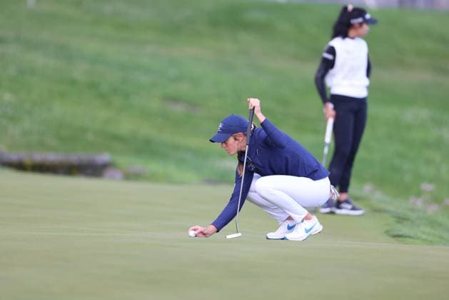 EVIAN-LES-BAINS, FRANCE - 12.07.2024: Rachel Kuehn (USA) of The Amundi Evian Championship at the Evian Resort Golf Club on July 12, 2023 in Evian-les-Bains, France.