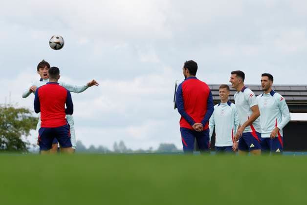 Spanish National soccer team players attend a training session on the eve of UEFA EURO, EM, Europameisterschaft,Fussball 2024 final game against England in the town of Donaueschingen, Germany, 13 July 2024. Spanish National soccer team training session on the eve of UEFA Euro 2024 final game against England !ACHTUNG: NUR REDAKTIONELLE NUTZUNG!  Copyright: xJ.J.xGuillenx GRAF6564 20240713-55014138892_1