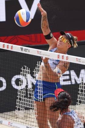 BEACHVOLLEYBALL - Beach Pro Vienna VIENNA,AUSTRIA,13.JUL.24 - Beach volleyball, Beachvolleyball - A1 Beach Pro Vienna. Image shows Rebecca Cavalcante Barbosa Da Silva (BRA).  GEPAxpictures xMathiasxMandl