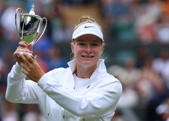 13th July 2024; All England Lawn Tennis and Croquet Club, London, England; Wimbledon Tennis Tournament, Day 13; Diede De Groot (NED) lifts the Ladies Wheelchair Singles Final trophy for a sixth time in her career after defeating Aniek Van Koot (NED) in straight sets on Court One  ActionPlus12667315 JohnxPatrickxFletcher
