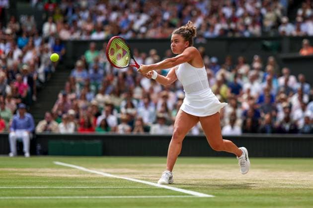 Jasmine Paolini during the Ladies Singles Final Wimbledon Tennis Championships, Day 13, The All England Lawn Tennis and Croquet Club, London, UK - 13 Jul 2024  Copyright: xEllaxLing Shutterstockx 14584811t