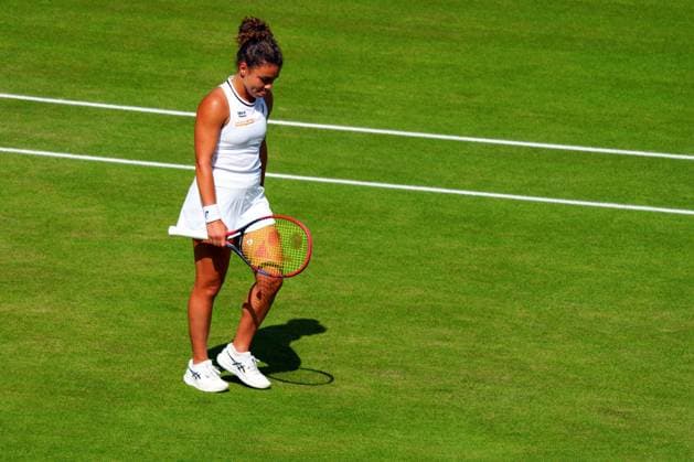 Jasmine Paolini dejected after double-faulting in the final set during the Ladies Singles Final Wimbledon Tennis Championships, Day 13, The All England Lawn Tennis and Croquet Club, London, UK - 13 Jul 2024  Copyright: xJavierxGarcia Shutterstockx 14584798bw