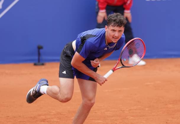 Tennis Men ATP, Tennis Men Tour 500 European Open Hamburg, Hamburg Open ATP 500 2024 Qualifying Round , 13 07 2024, Max Hans Rehberg GER plays a backhand Copyright: FernandoxSoares