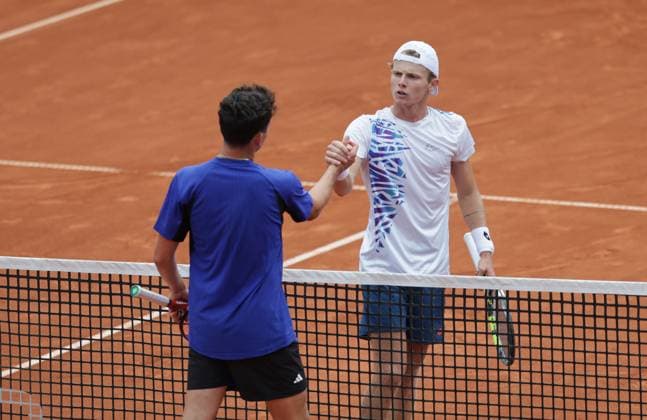 Tennis Men ATP, Tennis Men Tour 500 European Open Hamburg, Hamburg Open ATP 500 2024 Qualifying Round , 13 07 2024, Jesper de Jong , Max Hans Rehberg GER shake hands after the match Copyright: FernandoxSoares