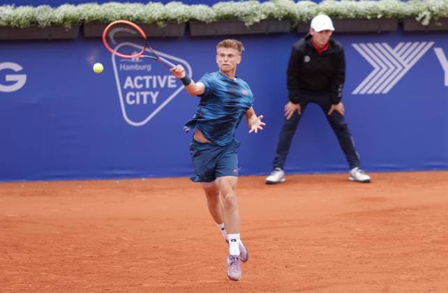 Tennis Men ATP, Tennis Men Tour 500 European Open Hamburg, Hamburg Open ATP 500 2024 Qualifying Round , 13 07 2024, Marvin Moeller GER plays a forehand Copyright: FernandoxSoares