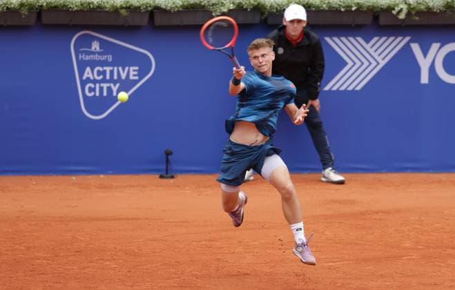Tennis Men ATP, Tennis Men Tour 500 European Open Hamburg, Hamburg Open ATP 500 2024 Qualifying Round , 13 07 2024, Marvin Moeller GER plays a forehand Copyright: FernandoxSoares
