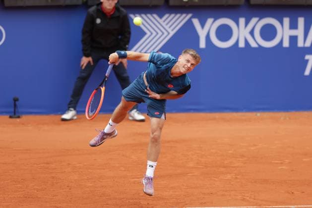 Tennis Men ATP, Tennis Men Tour 500 European Open Hamburg, Hamburg Open ATP 500 2024 Qualifying Round , 13 07 2024, Marvin Moeller GER makes a serve Copyright: FernandoxSoares