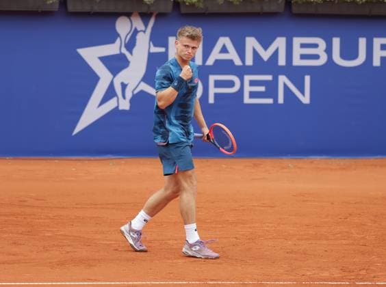 Tennis Men ATP, Tennis Men Tour 500 European Open Hamburg, Hamburg Open ATP 500 2024 Qualifying Round , 13 07 2024, Marvin Moeller GER is happy about the point Copyright: FernandoxSoares