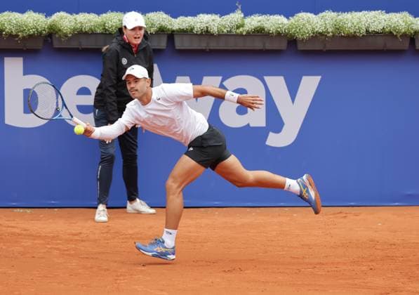 Tennis Men ATP, Tennis Men Tour 500 European Open Hamburg, Hamburg Open ATP 500 2024 Qualifying Round , 13 07 2024, Nick Hardt DOM plays a forehand Copyright: FernandoxSoares