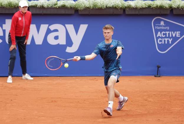 Tennis Men ATP, Tennis Men Tour 500 European Open Hamburg, Hamburg Open ATP 500 2024 Qualifying Round , 13 07 2024, Marvin Moeller GER plays a forehand Copyright: FernandoxSoares