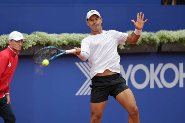 Tennis Men ATP, Tennis Men Tour 500 European Open Hamburg, Hamburg Open ATP 500 2024 Qualifying Round , 13 07 2024, Nick Hardt DOM plays a forehand Copyright: FernandoxSoares