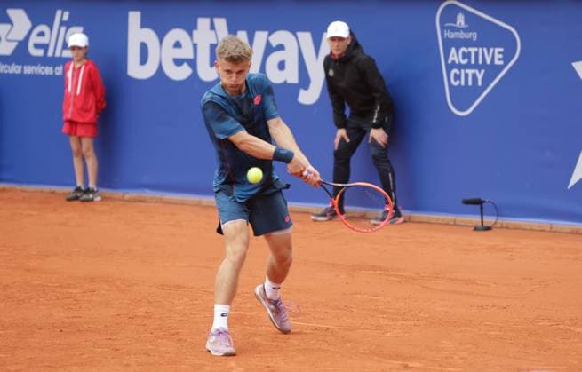 Tennis Men ATP, Tennis Men Tour 500 European Open Hamburg, Hamburg Open ATP 500 2024 Qualifying Round , 13 07 2024, Marvin Moeller GER plays a backhand Copyright: FernandoxSoares