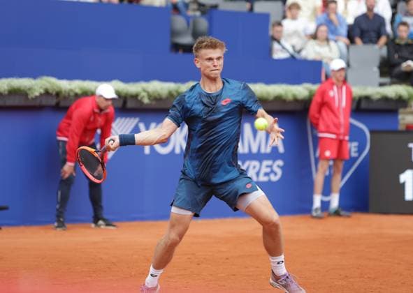 Tennis Men ATP, Tennis Men Tour 500 European Open Hamburg, Hamburg Open ATP 500 2024 Qualifying Round , 13 07 2024, Marvin Moeller GER plays a forehand Copyright: FernandoxSoares