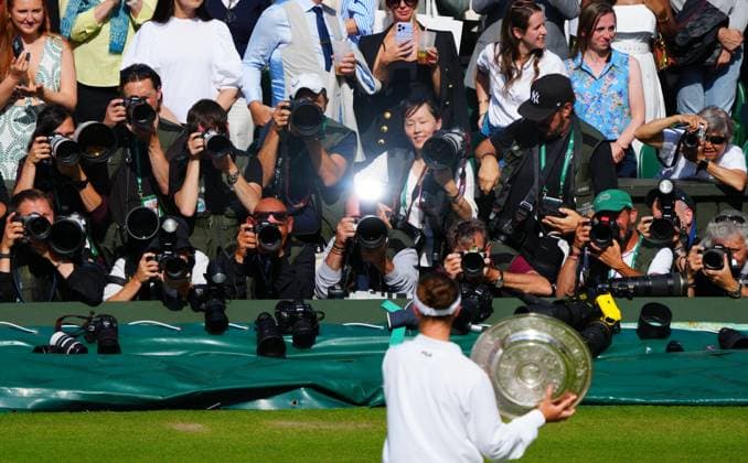 Barbora Krejcikova lifts the Venus Rosewater Dish after victory in the Ladies Singles Final Wimbledon Tennis Championships, Day 13, The All England Lawn Tennis and Croquet Club, London, UK - 13 Jul 2024  Copyright: xJavierxGarcia Shutterstockx 14584798cu