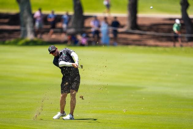 July 13, 2024, Cadiz, Cadiz, SPAIN: Dean Burmester of Stinger team in action during day two of the LIV Golf Andalucia at Golf Club Royal of Valderrama on July 13, 2024 in Cadiz, Spain. Cadiz SPAIN - ZUMAa181 20240713_zaa_a181_031 Copyright: xJoaquinxCorcherox