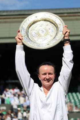 13 07 2024. London, United Kingdom. Barbara Krejcikova after winning Ladies Singles Final on day thirteen of the Wimbledon Tennis Championships in London.  xStephenxLockx xixImagesx IIM-25379-0064