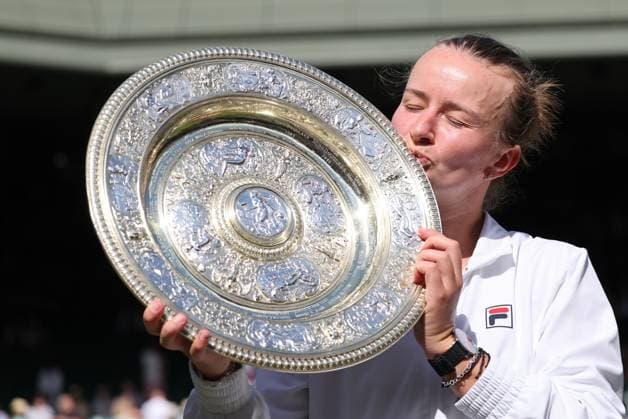 13 07 2024. London, United Kingdom. Barbara Krejcikova after winning Ladies Singles Final on day thirteen of the Wimbledon Tennis Championships in London.  xStephenxLockx xixImagesx IIM-25379-0065